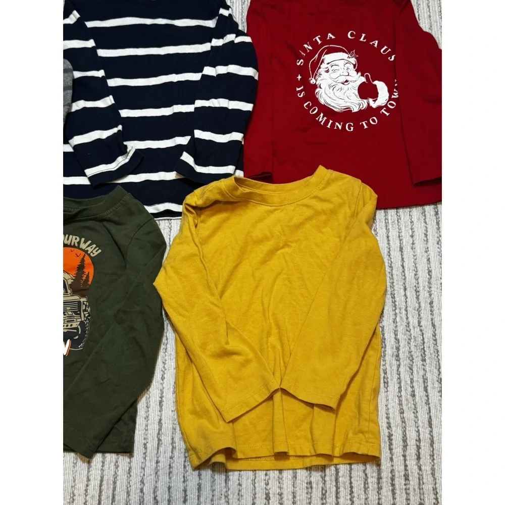 Toddler Boys Long Sleeve Shirt Bundle 3T Cat & Jack Carter's Holiday Time